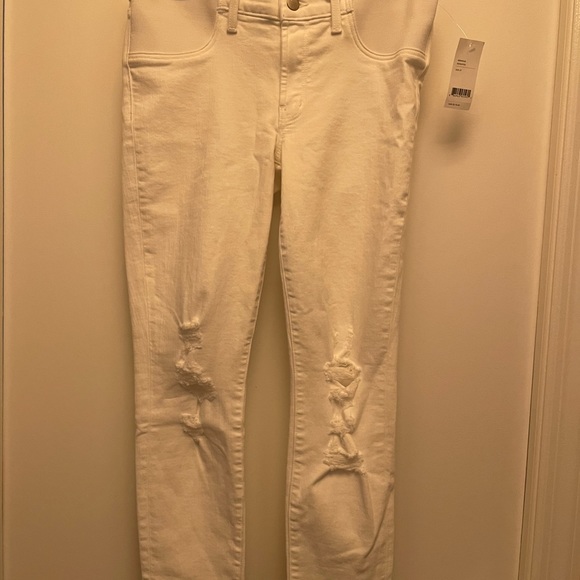 J Brand Mama J Maternity Demented Distressed White Capri Jean NWT $178 - Picture 5 of 9